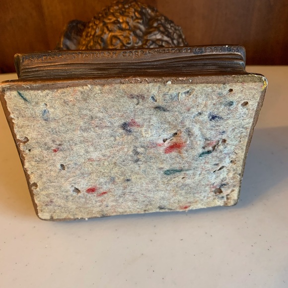 1963 Heavy Owl Composite Bookend Glass Like Eyes Universal Statuary Chicago - Picture 10 of 10